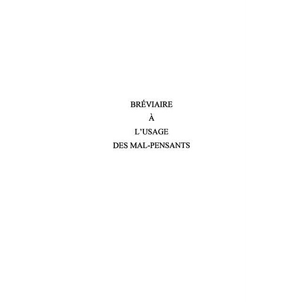 Breviaire A l'usage des mal-pensants - pensees roses, pensee / Hors-collection, Paul Toublanc