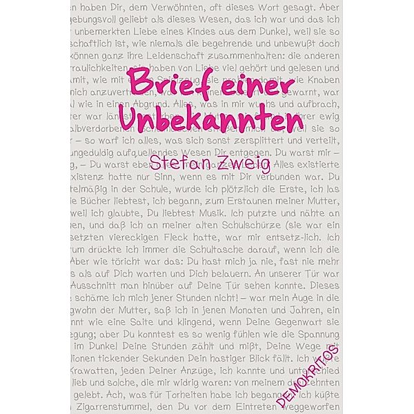 Brief einer Unbekannten, Stefan Zweig