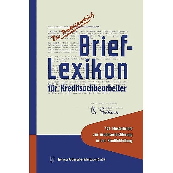 Brief-Lexikon für Kreditsachbearbeiter / Brief-Lexikon-Reihe, Jürgen W. Werhahn