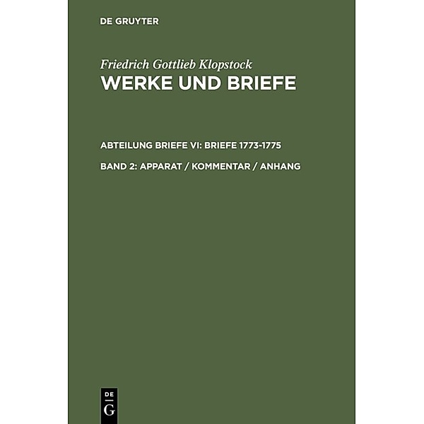 Briefe 1773-1775.Bd.2, Friedrich Gottlieb Klopstock