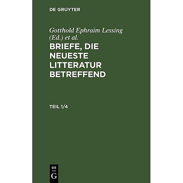 Briefe, die neueste Litteratur betreffend. Teil 1/4