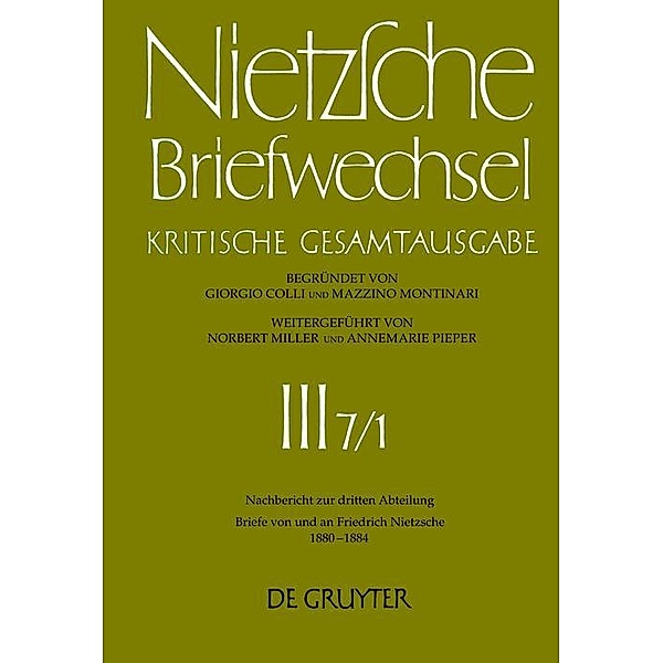 Briefe von und an Friedrich Nietzsche Januar 1880 - Dezember 1884, Renate Müller-Buck, Holger Schmid