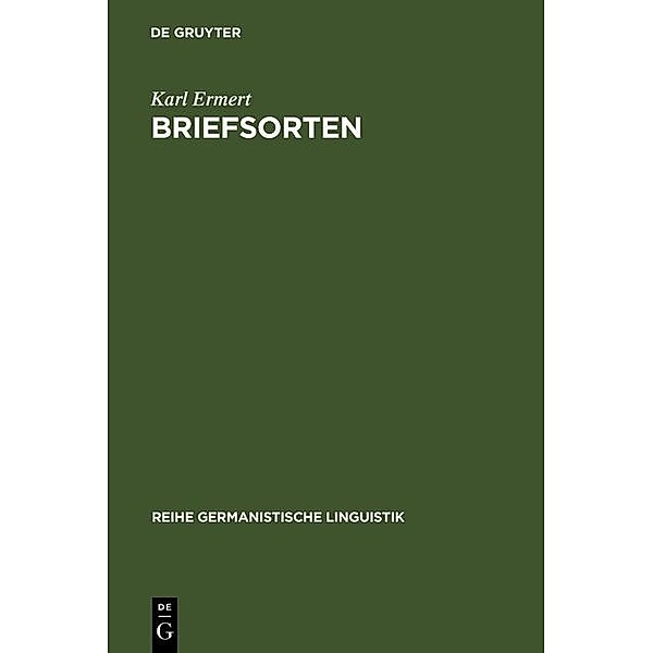 Briefsorten / Reihe Germanistische Linguistik Bd.20, Karl Ermert