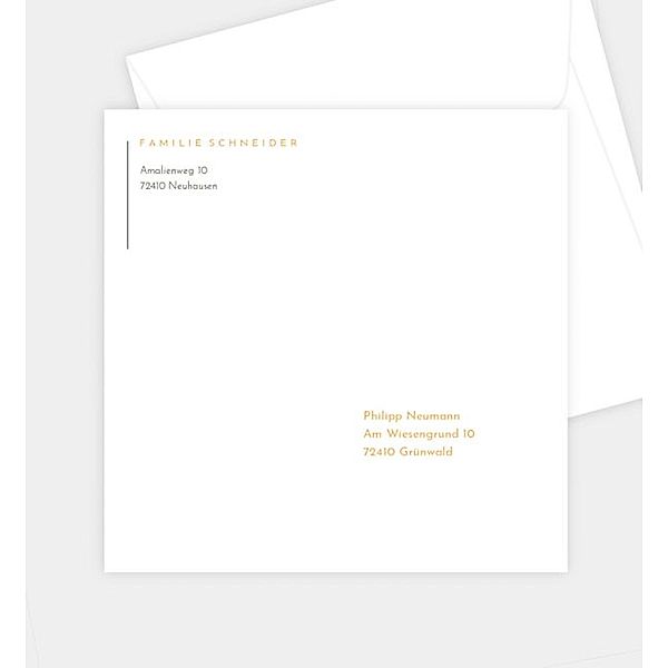 Briefumschlag Abendhimmel · Sonnenwald, Briefumschlag gerade (160 x 160mm)