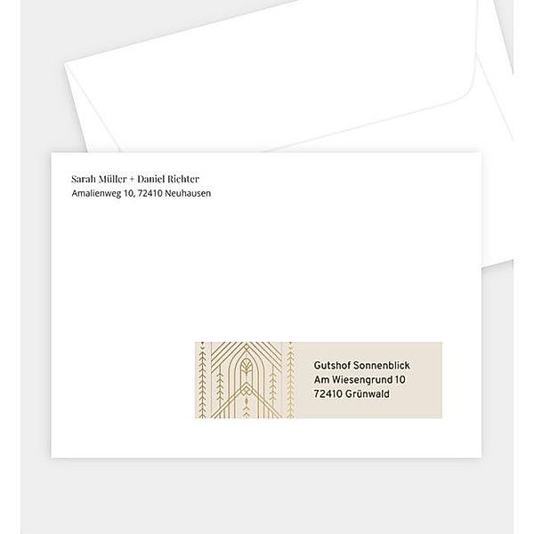 Briefumschlag Art Deco, B6 Briefumschlag gerade (176 x 125mm)