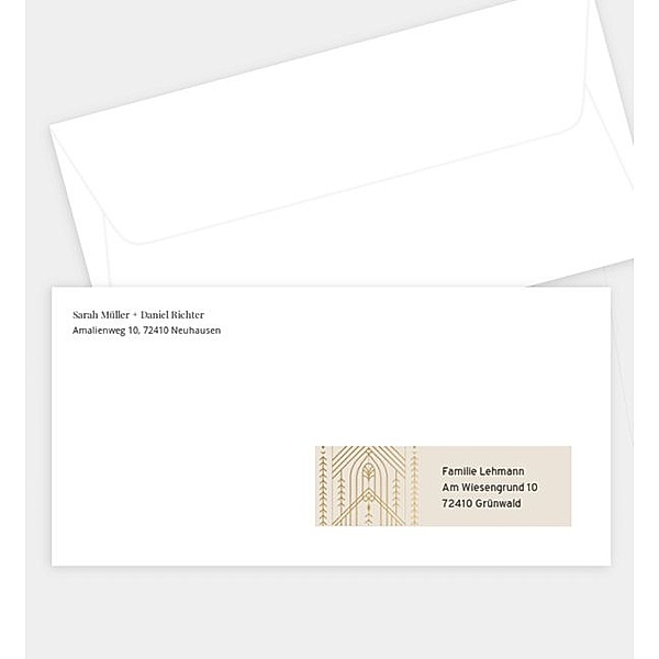 Briefumschlag Art Deco, DIN lang Briefumschlag gerade (220 x 110mm)