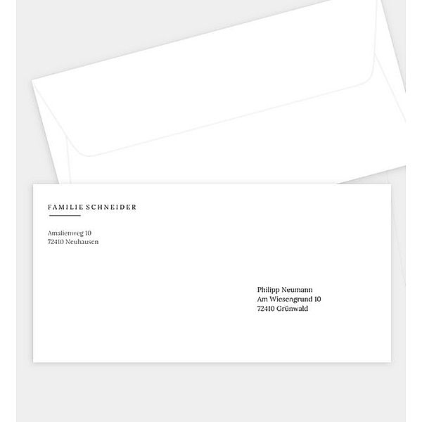 Briefumschlag Auf einer Linie, DIN lang Briefumschlag gerade (220 x 110mm)