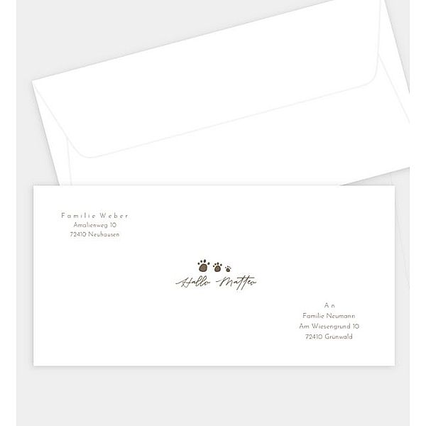 Briefumschlag Bärenfamilie, DIN lang Briefumschlag gerade (220 x 110mm)
