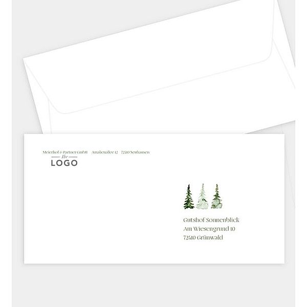 Briefumschlag Baumreigen · Crafty, DIN lang Briefumschlag gerade (220 x 110mm)