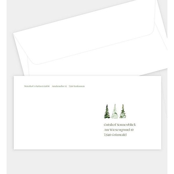Briefumschlag Baumreigen - Crafty, DIN lang Briefumschlag gerade (220 x 110mm)