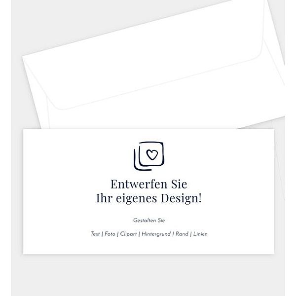 Briefumschlag Blanko Design, DIN lang Briefumschlag gerade (220 x 110mm)