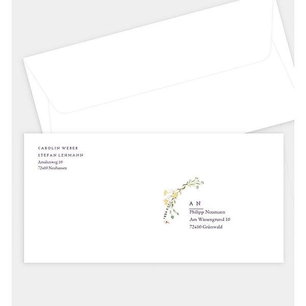 Briefumschlag Blütengarten, DIN lang Briefumschlag gerade (220 x 110mm)