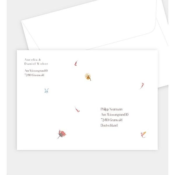 Briefumschlag Blütenpapier, B6 Briefumschlag gerade (176 x 125mm)