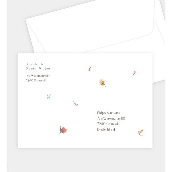 Briefumschlag Blütenpapier, C6 Briefumschlag gerade (162 x 114mm)