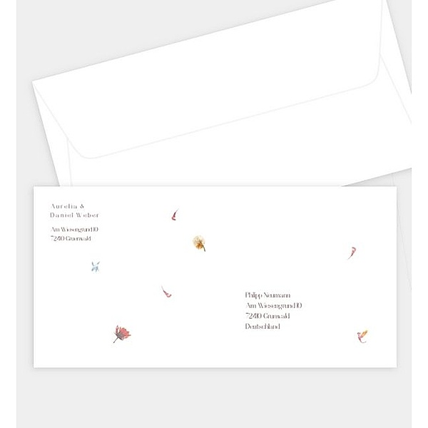 Briefumschlag Blütenpapier, DIN lang Briefumschlag gerade (220 x 110mm)