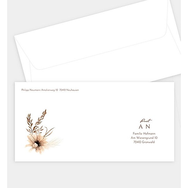 Briefumschlag Boho Beauty, DIN lang Briefumschlag gerade (220 x 110mm)
