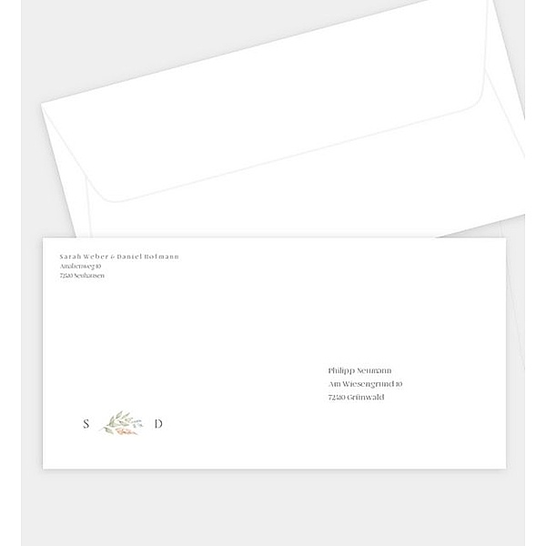 Briefumschlag Boho Frame, DIN lang Briefumschlag gerade (220 x 110mm)