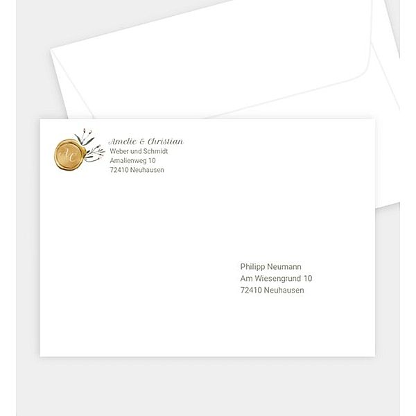 Briefumschlag Brief & Siegel, B6 Briefumschlag gerade (176 x 125mm)