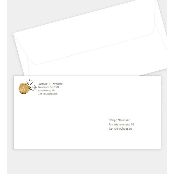 Briefumschlag Brief & Siegel, DIN lang Briefumschlag gerade (220 x 110mm)