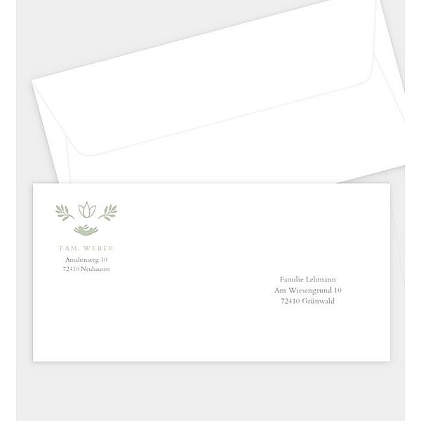 Briefumschlag Bunny, DIN lang Briefumschlag gerade (220 x 110mm)