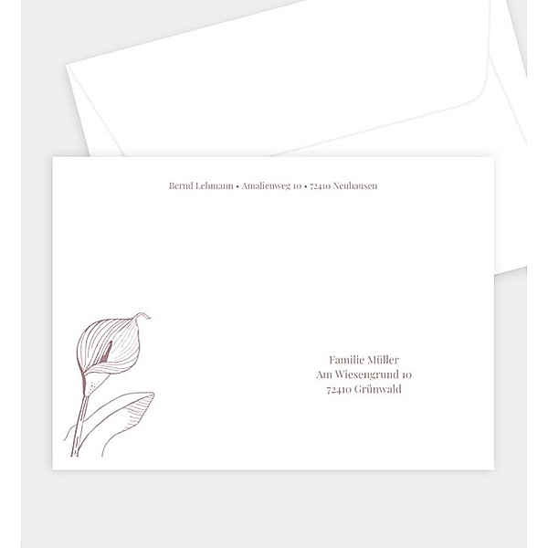 Briefumschlag Calla Illustrativ, B6 Briefumschlag gerade (176 x 125mm)