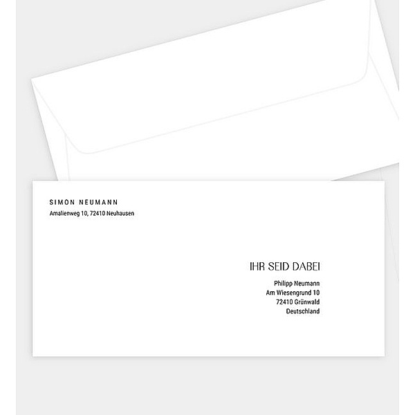 Briefumschlag Clarity, DIN lang Briefumschlag gerade (220 x 110mm)