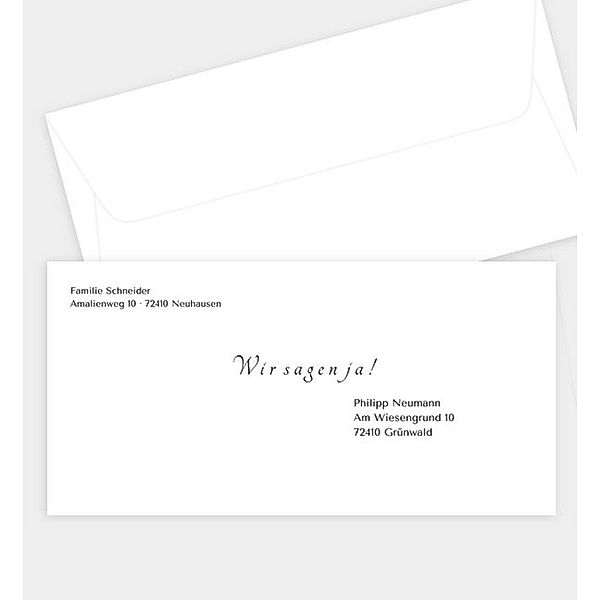 Briefumschlag Classic Wedding, DIN lang Briefumschlag gerade (220 x 110mm)