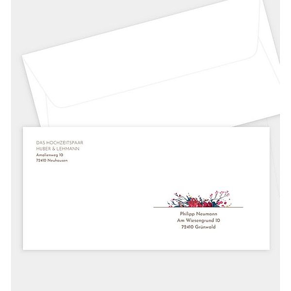 Briefumschlag Crafty Flowers, DIN lang Briefumschlag gerade (220 x 110mm)
