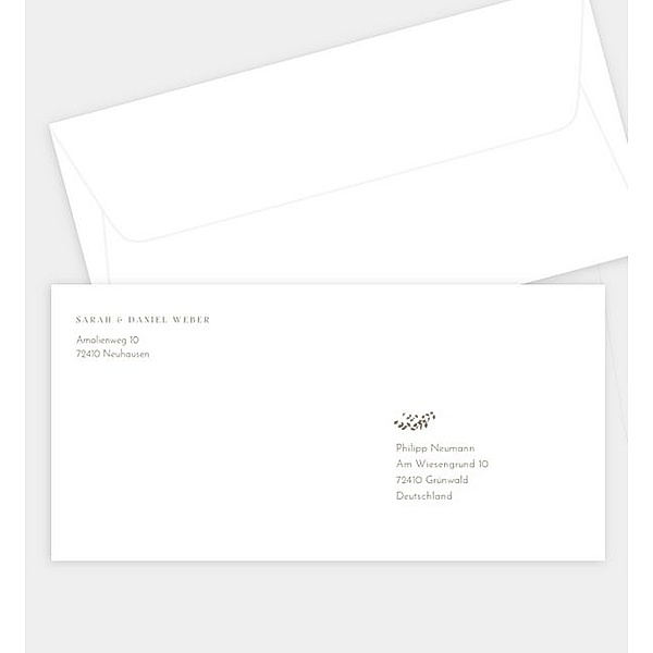 Briefumschlag Crafty Love, DIN lang Briefumschlag gerade (220 x 110mm)
