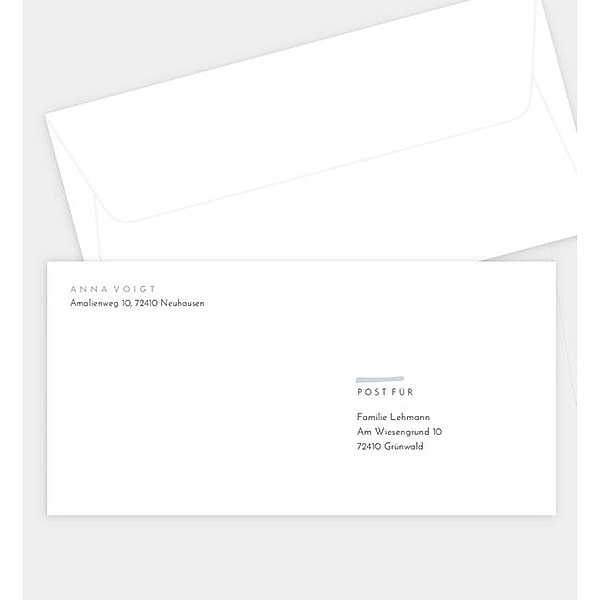 Briefumschlag Curvy Words, DIN lang Briefumschlag gerade (220 x 110mm)
