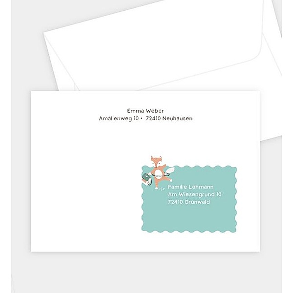 Briefumschlag Cute animals - Fox, C6 Briefumschlag gerade (162 x 114mm)
