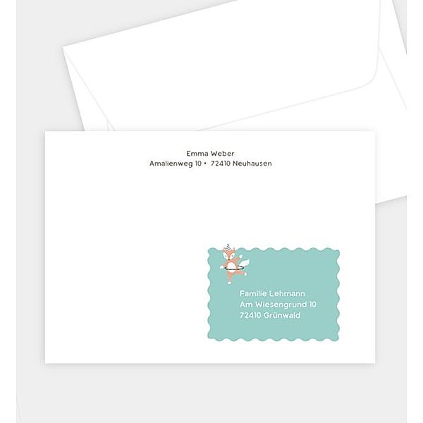 Briefumschlag Cute Fox, C6 Briefumschlag gerade (162 x 114mm)
