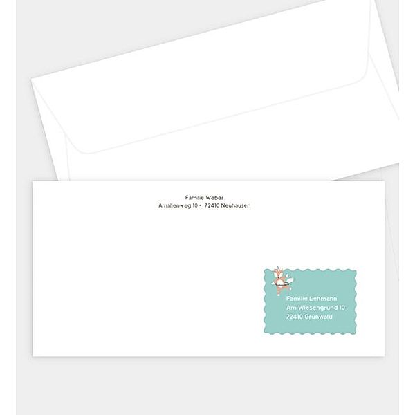 Briefumschlag Cute Fox, DIN lang Briefumschlag gerade (220 x 110mm)