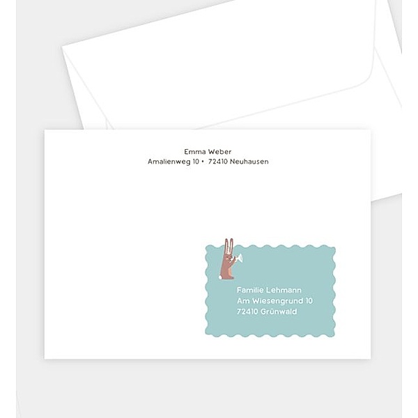 Briefumschlag Cute Rabbit, C6 Briefumschlag gerade (162 x 114mm)