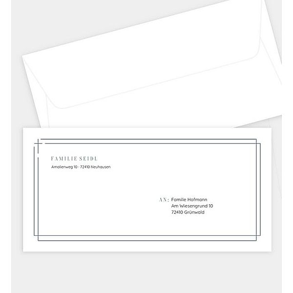 Briefumschlag Doppelter Rahmen, DIN lang Briefumschlag gerade (220 x 110mm)
