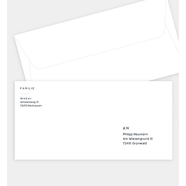 Briefumschlag Dreiklang, DIN lang Briefumschlag gerade (220 x 110mm)