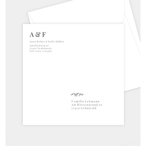 Briefumschlag Editorial wedding style, Briefumschlag gerade (160 x 160mm)