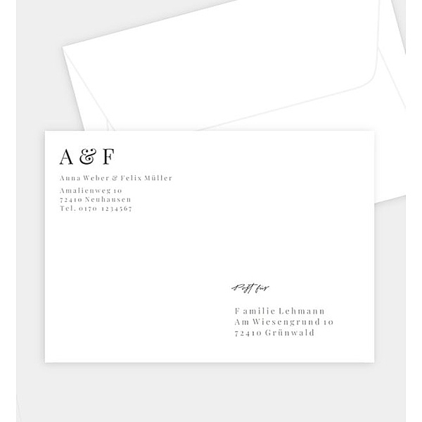 Briefumschlag Editorial wedding style, C6 Briefumschlag gerade (162 x 114mm)