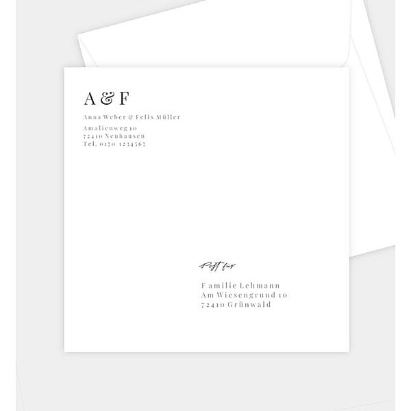 Briefumschlag Editorial wedding style · crafty, Briefumschlag gerade (160 x 160mm)