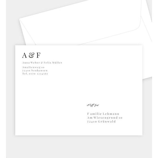 Briefumschlag Editorial wedding style · crafty, B6 Briefumschlag gerade (176 x 125mm)