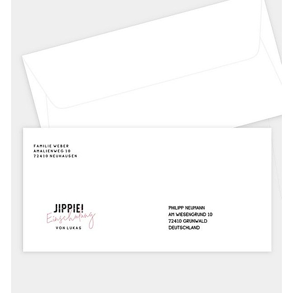 Briefumschlag Eingetütet, DIN lang Briefumschlag gerade (220 x 110mm)