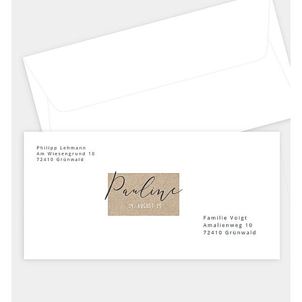Briefumschlag Einzelstück - Crafty, DIN lang Briefumschlag gerade (220 x 110mm)