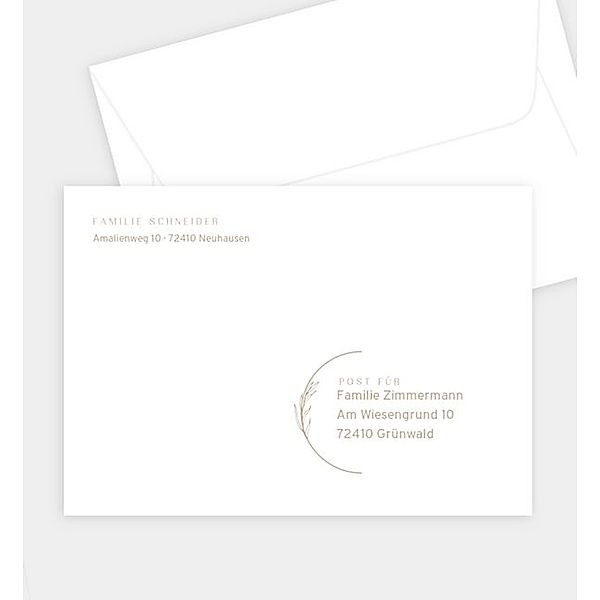 Briefumschlag Elegant Wreath, C6 Briefumschlag gerade (162 x 114mm)