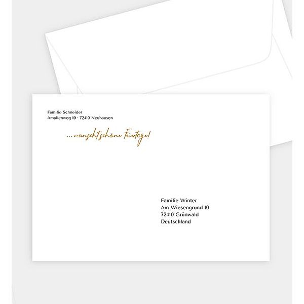 Briefumschlag Eleganter Gruß, C6 Briefumschlag gerade (162 x 114mm)