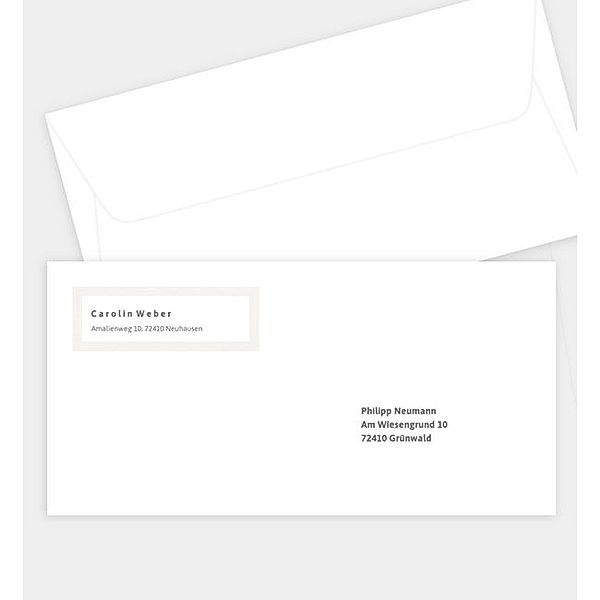 Briefumschlag Eleganter Tag, DIN lang Briefumschlag gerade (220 x 110mm)