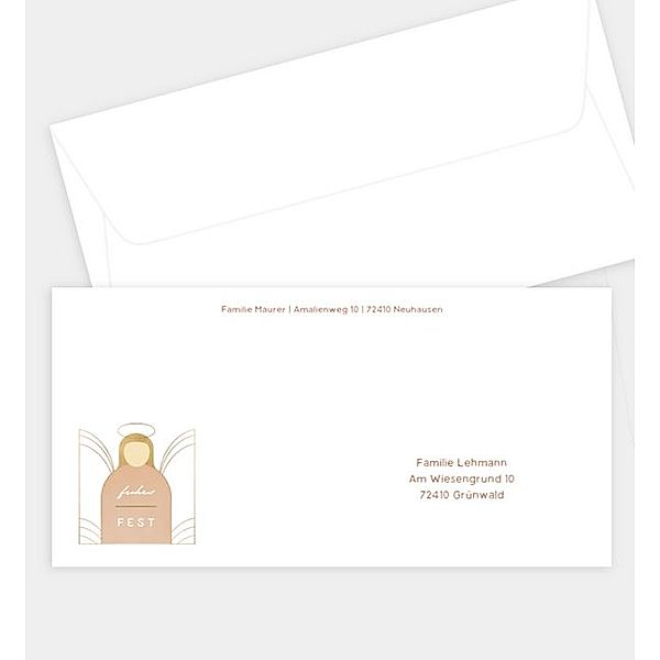 Briefumschlag Engel, DIN lang Briefumschlag gerade (220 x 110mm)