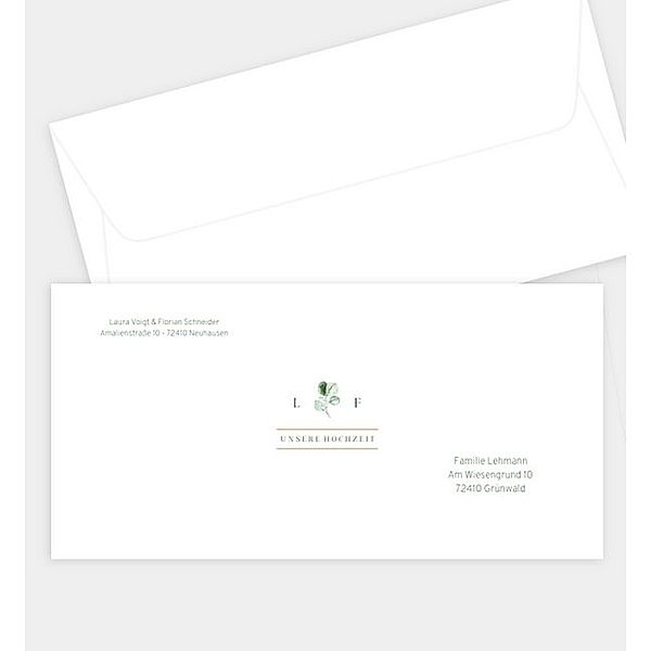 Briefumschlag Eucalipto · Crafty, DIN lang Briefumschlag gerade (220 x 110mm)