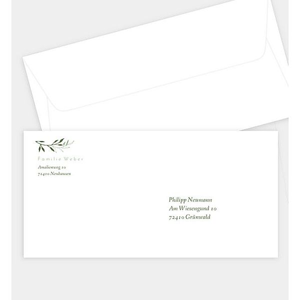 Briefumschlag Ewige Gegenwart, DIN lang Briefumschlag gerade (220 x 110mm)