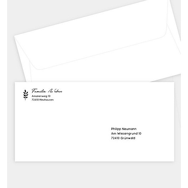 Briefumschlag Familienpost · Crafty, DIN lang Briefumschlag gerade (220 x 110mm)