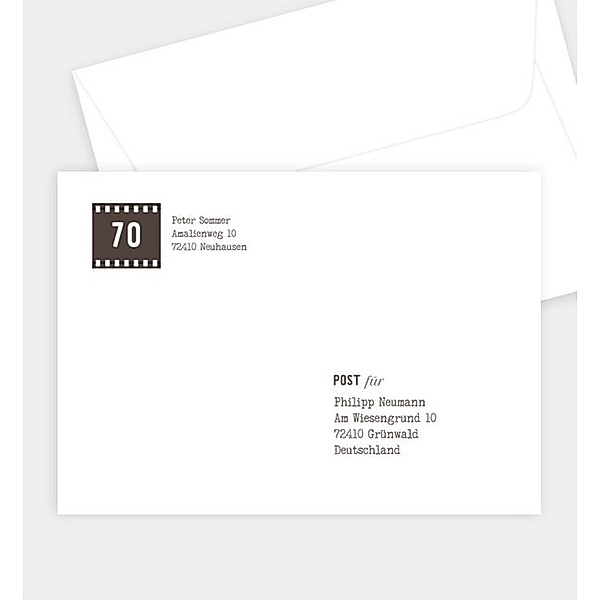 Briefumschlag Filmklassiker, B6 Briefumschlag gerade (176 x 125mm)